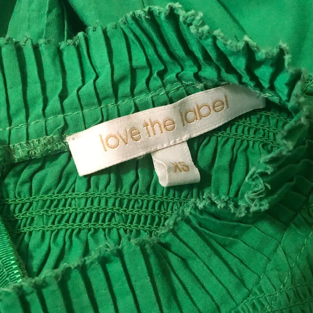 Love the Label kelly green Poppy smocked mini dress